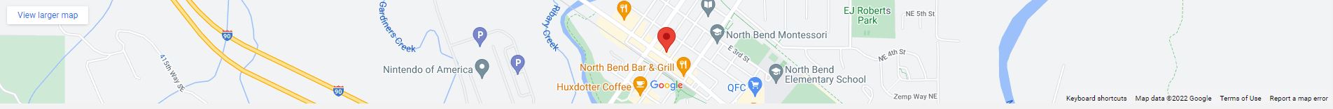 A map of the location of bend bar and grill.